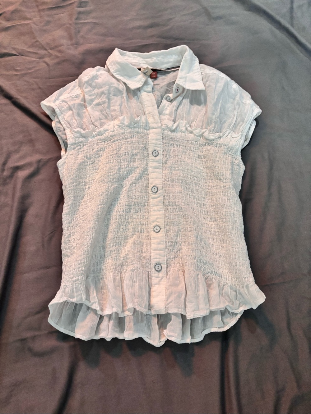 Pilcro White Button-Front Linen Shirt